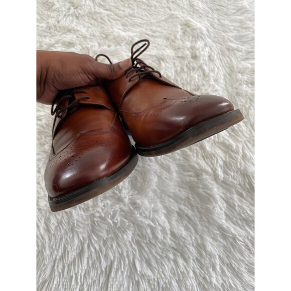 FLORSHEIM Sorrento Mens Cognac Leather Wingtip Dress Shoes Size 11 main image 7